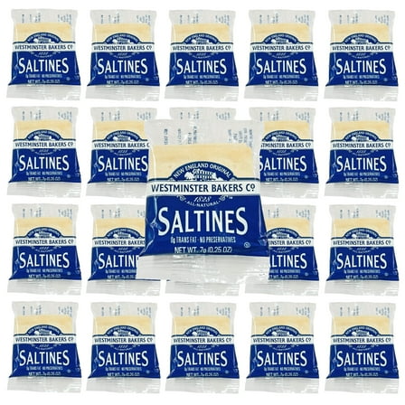 Westminster New England Style Saltine Cracker 0.26 oz | 2 Crackers Per Pouch | 50 Count