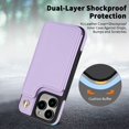 thumbnail image 6 of Decase Premium Wallet Phone Case for iPhone 16 Pro,Shockproof Luxury Leather Kickstand Card Slots Case for Women Men,Double Magnetic Clasp Flip Leather Wallet Cover with Shoulder Strap,Purple, 6 of 7
