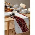 thumbnail image 6 of Marble Red Table Runner 36 Inches, Gold Foil Ceramic Style Cracks Scratches Bed Runner Dresser Scarves Tabletop for Indoor Outdoor Parties/Ceremony/Banquet, 13"x 36", 6 of 8