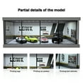 thumbnail image 4 of 1:43 Diorama Garage Model with LED Lighting, Garage Model Car Display Case for Diecast Car Models, Realistic Parking Lot Scene Garage with Acrylic Dust Cover, 4 of 8