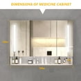thumbnail image 2 of Modern 39x28 inches bathroom cabinets, medicine cabinets with mirrors and LED lights, bathroom storage cabinet with multilevel storage compartments, 2 of 7