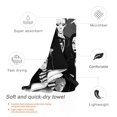 thumbnail image 4 of Toalla de playa de la familia Addams, suave, ligera, de secado rápido, absorbente, grande, para baño, para niños y adultos, para viajes, natación, playa, gimnasio, camping, yoga, 27,5 x 55 pulgadas, 4 of 8