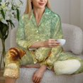 thumbnail image 6 of KLL Starfish And Seashell Print Women's Long Sleeve Pajamas with Pants Sleepwear Loungewear 2 Set-Large, 6 of 8