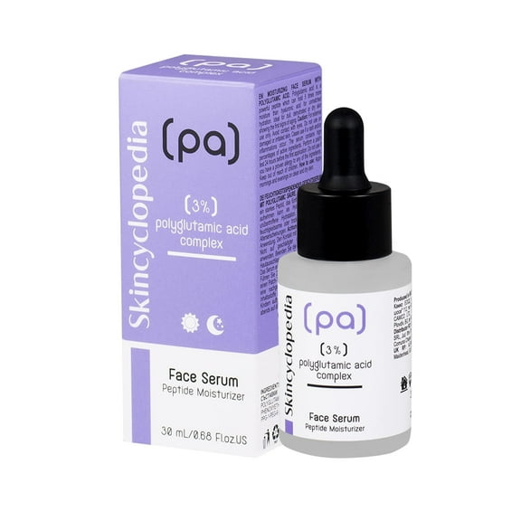 Skincyclopedia Pure Polyglutamic Complex Serum, Anti Aging Peptide Moisturizer, Concentrated Hydrator, Ultra Skin Brightening Facial Serum, Stimulates Natural Collagen, Wrinkle Reducer & Age Spots.