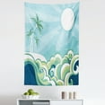 thumbnail image 1 of Tropical Tapestry, Wavy Sea Pattern with Palm Trees Seascape Illustration Exotic Getaway Illustration, Fabric Wall Hanging Decor for Bedroom Living Room Dorm, 5 Sizes, Multicolor, by Ambesonne, 1 of 1