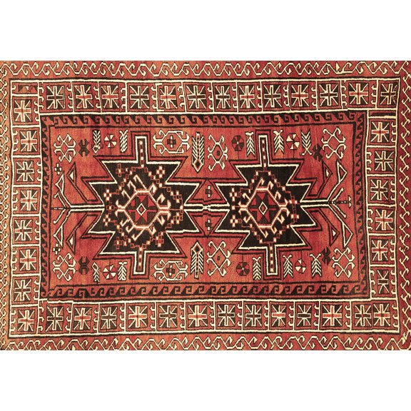 Ahgly Company Indoor Rectangle Persian Brown Traditional Area Rugs, 5' x 7'