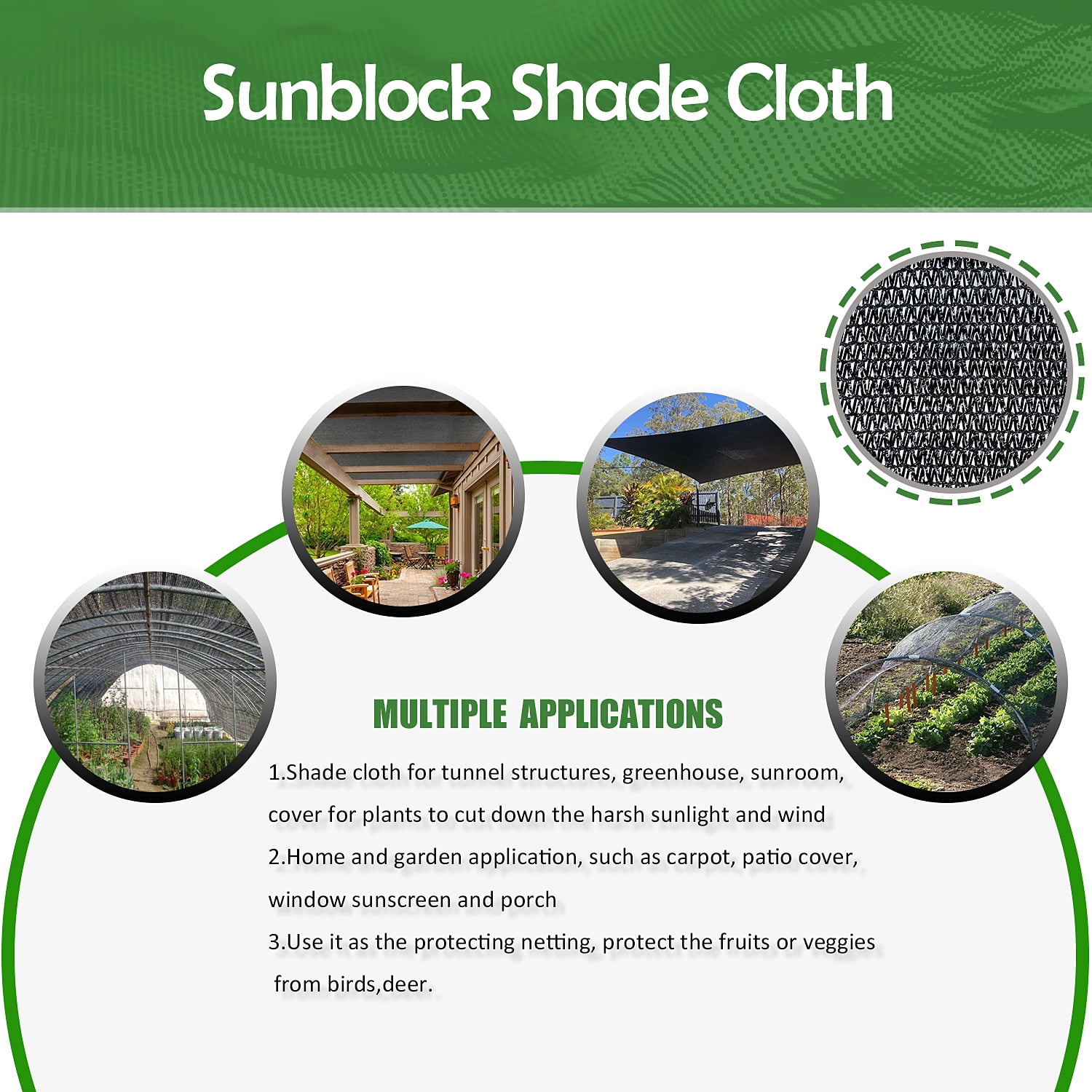 WeGuard Sun Mesh Shade 6 ft x50 ft Netting with UV Resistant