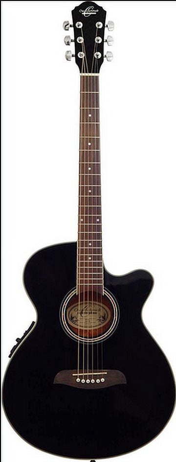 Oscar Schmidt Dreadnought Acoustic Electric Guitar - Black - OG8CEB