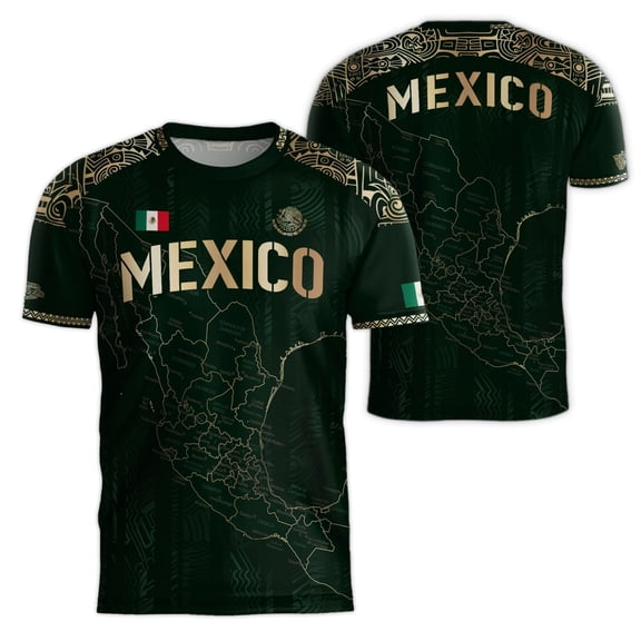 Zimjoy Men's Mexico Soccer Jersey 2026 World Soccer Game National Team Fan Crew Neck Short Sleeve Game Day Football Tee Dark Green L