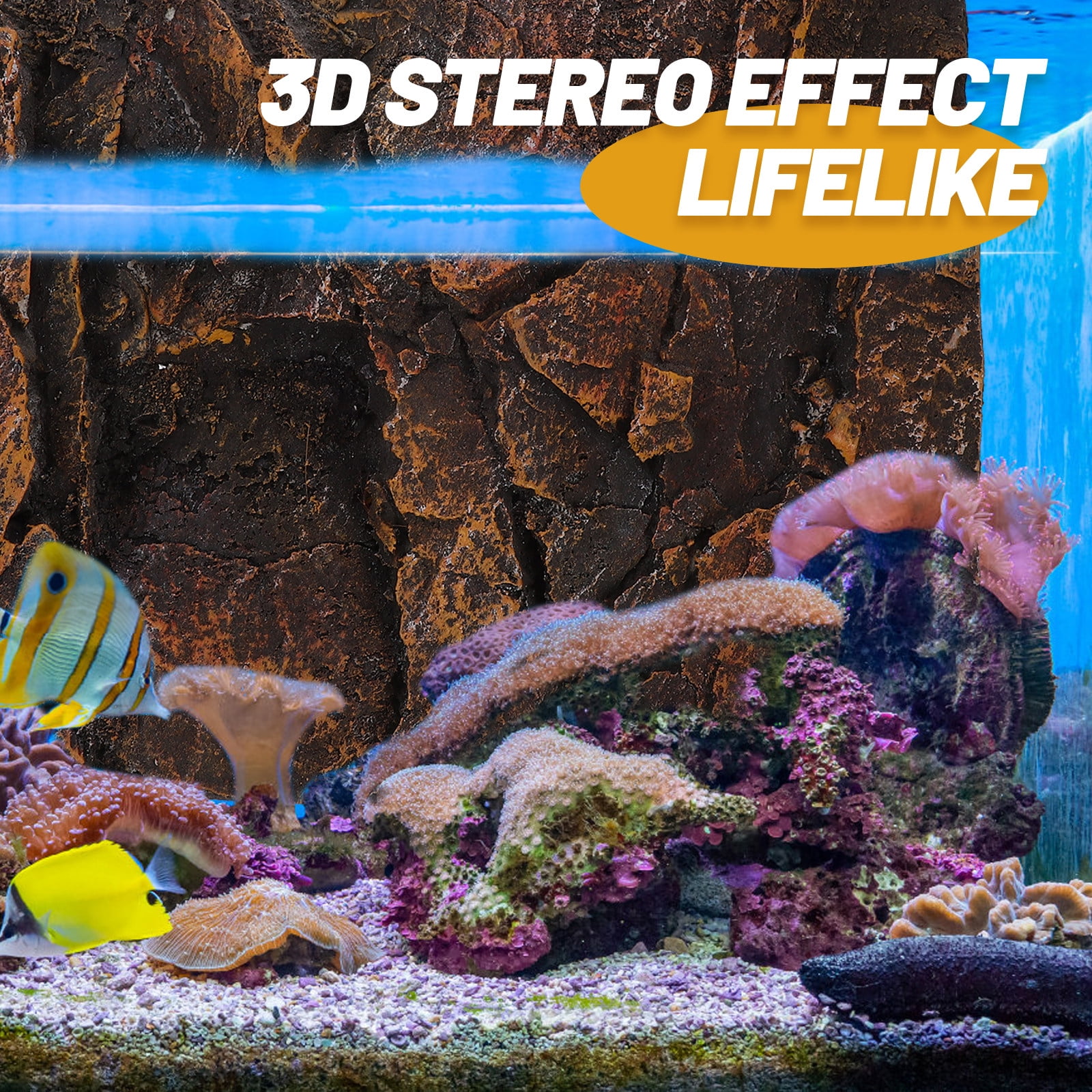 Simulated Rock Background Reptile Tank Terrarium Stereo Background Decor