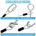 thumbnail image 6 of 2 Pcs 3/16" Dia Vinyl Coated Stainless Steel Cable with Loops, 4ft (48") Flexible Wire Rope, Black/Transparent, 6 of 7