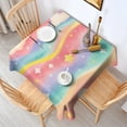 thumbnail image 2 of Dreamy Pastel Wave Pattern Square Tablecloth,Waterproof Square Table Cover,Wipeable Spillproof Washable Table Cover for Home Kitchen Party Decor 52"x52"(132x132cm), 2 of 6