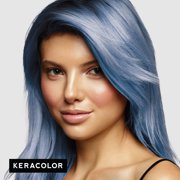 Keracolor Semi Permanent Hair Dye 3 in 1 Clenditioner, Silver Blue, 12 fl oz