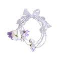 thumbnail image 2 of Wedding Bouquets With Peal And Silk Bow For Bride Flower Girl Wedding Churches Parties Decoration, 2 of 6