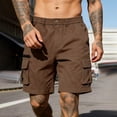 thumbnail image 4 of Homeyce Cargo Shorts for Men Multi Pockets Twill Elastic Waist Shorts Drawstring Ripstop Straight Leg Cargo Short Summer Outdoor Work Casual Lightweight Outfit,Brown XL, 4 of 4