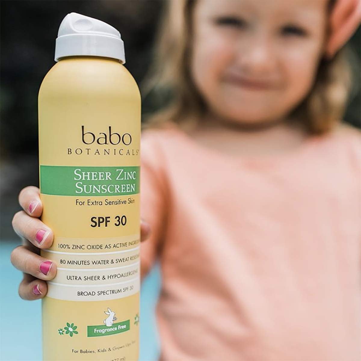 Babo Botanicals Sheer Zinc Sunscreen Spray SPF 30 , 6 oz Spray