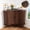 Style A, variant on NEORIVER Wood Fluted Corner Cabinet with Built-in Outlets, Triangle Storage Unit with 2 Sliding Doors & Open Shelf, Compact Sideboard for Living Room, Dining Room