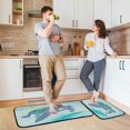thumbnail image 2 of SKYSONIC 2PCS Sea Turtle Summer Kitchen Rug and Mat Ocean Wildlife Animals Floor Runner Rug Anti Fatigue Non Slip Comfort Mat for Doormat Laundry Room Hallway 19.7"x27.6"+19.7"x47.2", 2 of 7