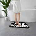 thumbnail image 4 of Irregular Shaped Get Naked Bath Mat, Funny Soft and Cozy Bath Mat, Fun, Cute Non-Slip Bathroom Decor (Black & White) 23.62" x 15.74", 4 of 5