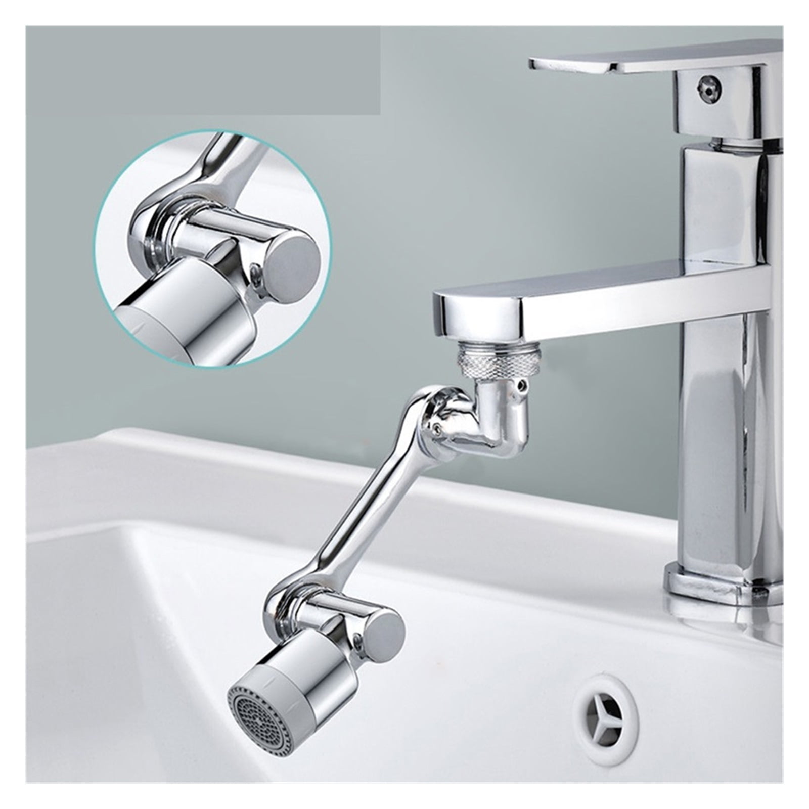 1080°Rotating Splash Filter Faucet 2 Way Valve For Faucet Brass Nozzle Robotic Arm Swivel Faucet Aerator Extender For Bathroom