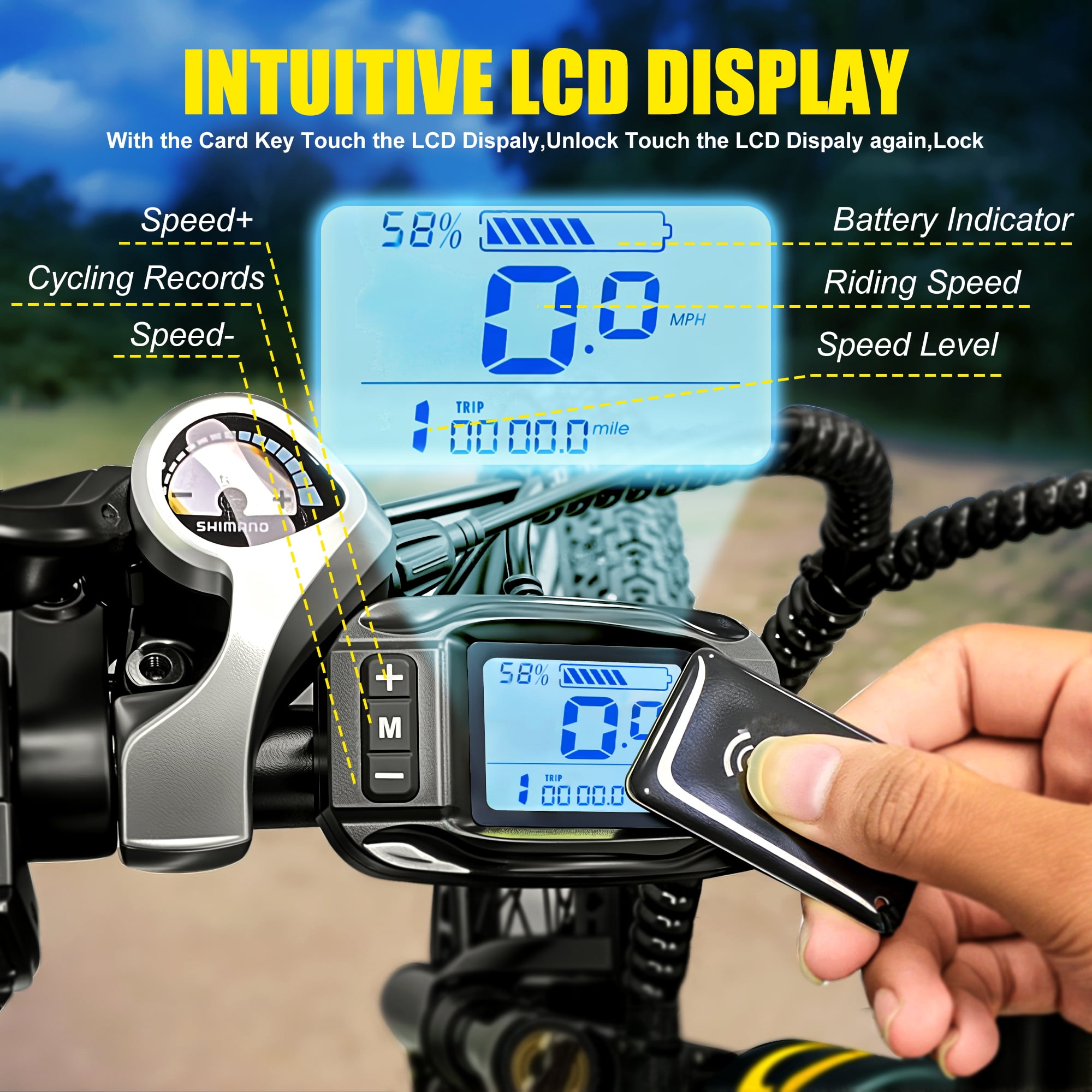 26"Electric Mountain Bike for Adults, 540W Brushless Motor, Top Speed 25MPH,40 Miles Commuting Range, Front Fork Suspension, Shimano 7-Speed,Dual Disc Brakes