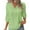 Green1, variant on yunLCZ Basic T Shirts Women Summer Lace V Neck Plain Lace Elegant Shirt Fashion Solid Color Elegant Blouse 3/4 Length Sleeve Plus Size Scrub Tops