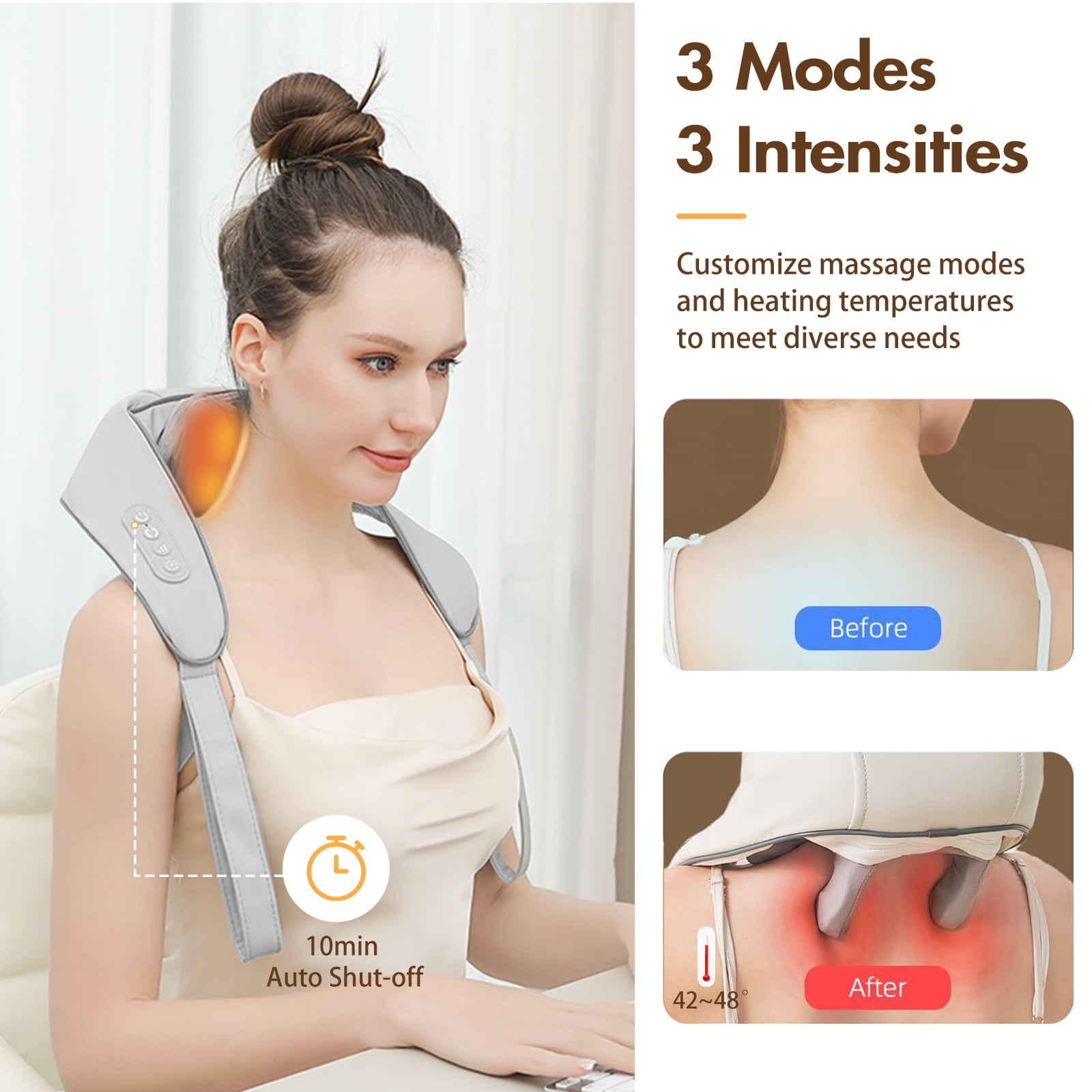 Cordless Massager Gun with Hot and Cold Percussion 2 Mode, Deep Tissue 6 Intensity Levels Massager Gun, Black
