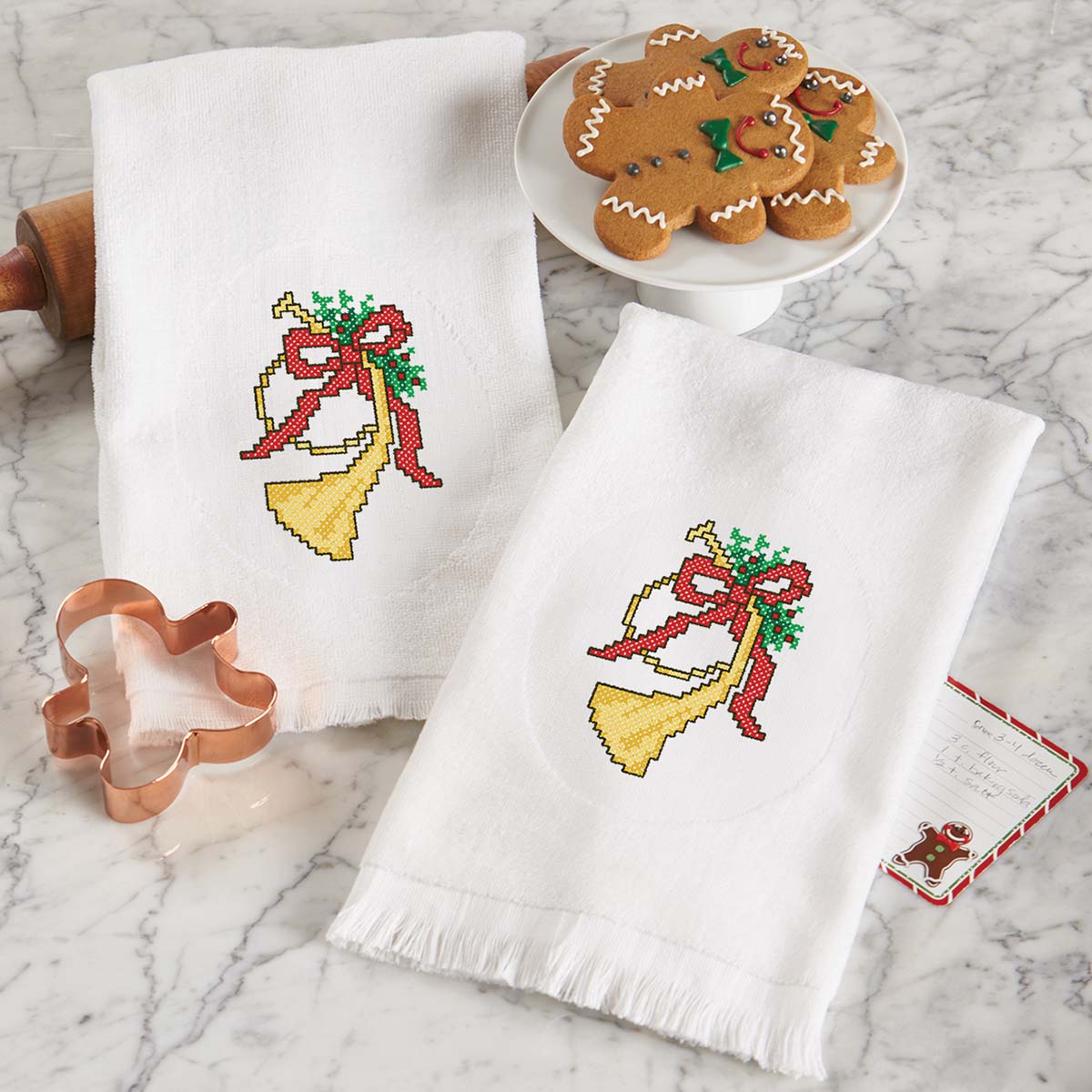 Herrschners® Joy to the World Terry Towel Pair Stamped CrossStitch