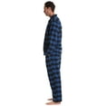 thumbnail image 2 of #FollowMe Mens Plaid Button-Front Flannel Pajama Set  Classic & Comfortable Sleepwear (Blue Black Buffalo Plaid, Small), 2 of 3