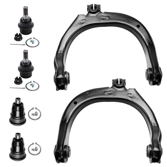 Detroit Axle - Front 6pc Suspension Kit for Chevrolet Trailblazer EXT GMC Envoy XL XUV Buick Rainier 9-7X Ascender Bravada 2 Upper Control Arms 4 Lower and Upper Ball Joints Replacement