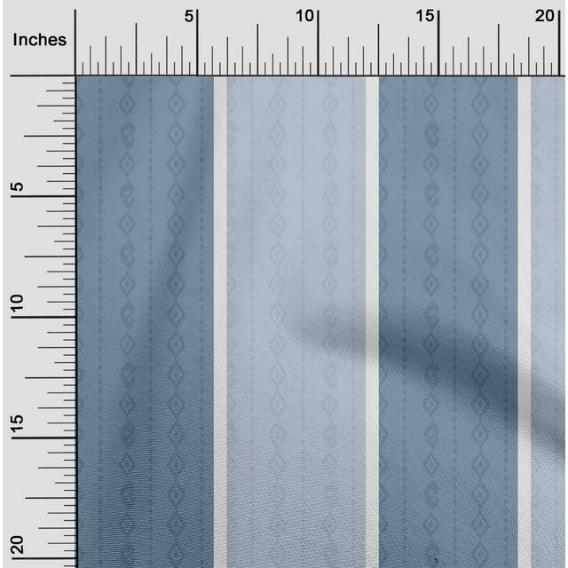 oneOone Tissu Voile de Coton Biologique Large Rayé Imprimé au Mètre 42 Pouces de Large