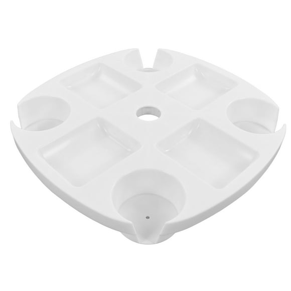 Beach Umbrella Table Tray, Dirt Resistant Weather Resistance White Umbrella Table Tray For Snack