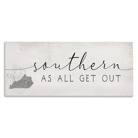 Stupell Industries Farmhouse Kentucky State Southern As All Get Out Phrase Canvas Art, 48 x 20, by Lil' Rue