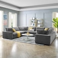 thumbnail image 1 of Modway Commix 8-Piece Down Filled Overstuffed Performance Velvet Sectional Sofa in Gray, 1 of 10