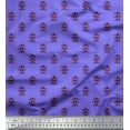 thumbnail image 1 of Soimoi Polyester Crepe Fabric Leaves & Floral Block Print Fabric by The Yard 42 Inch Wide, 1 of 3