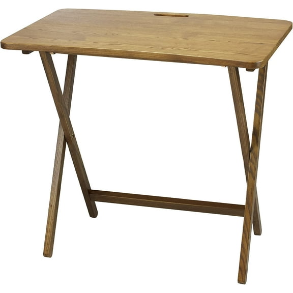 Folding table made of solid wood (brown)