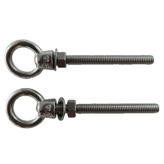 2 Pieces Stainless Steel 316 (Shape Type 307) Lifting Eye Bolt 5/16" UNC x 80mm Marine Grade