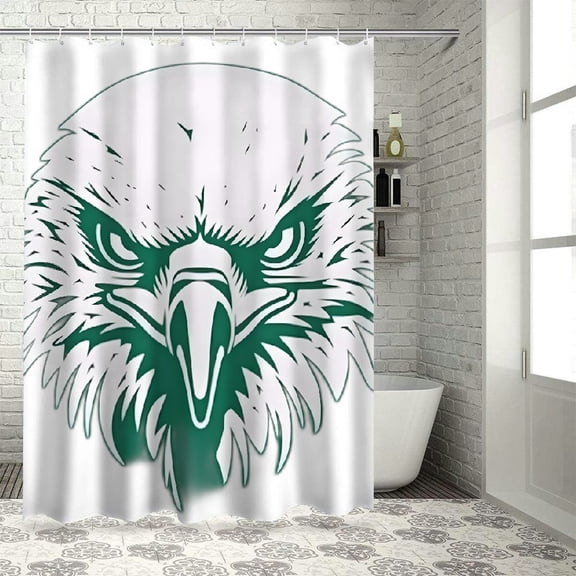 BCIIG Eagle Logo Symbolism Bathroom Decor Set with Hooks, Colorful Luxurious Graphic Print Polyester Fashion Shower Curtain Set, 100% Polyester, Waterproof, Easy Installation, Machine Washable