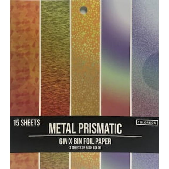Colorbök Metal Prismatic Multicolor Foil Paper 6"X6" - 15 Sheets