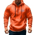 thumbnail image 2 of Sweat à Capuche pour Hommes, Sport Décontracté, avec Poche Imprimée et Demi-Fermeture Éclair, 2 of 5