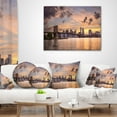thumbnail image 3 of Designart New York City Skyline under Dark Clouds - Cityscape Throw Pillow - 18x18, 3 of 4
