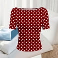 thumbnail image 6 of PATLOLLAV Plus Size Short Sleeve Tops,Womens Round Neck Solid Casual Shirts Lace Patchwork Blouses, 6 of 6