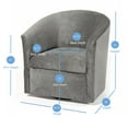 thumbnail image 2 of Comfort Pointe Elizabeth Ash Gray Microfiber Swivel Accent Chair, 2 of 3