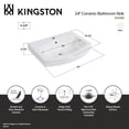 thumbnail image 6 of Kingston Brass EV2418 Inflection 24-Inch Ceramic Console Sink (1-Hole) in White, 6 of 7