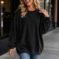 thumbnail image 6 of Lmnyox Ribbed Sweatshirts for Women Loose Crew Neck Oversized Pullover Fashion Casual Sweatshirts, 6 of 7