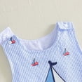 thumbnail image 6 of Newborn Baby Cotton Mesh Bodysuit for 3-6 Months Newborn Baby Boys Sleeveless Seersucker Romper Straps Overalls Jumpsuit Summer Smocked Clothes, 6 of 7