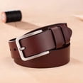 thumbnail image 2 of QSAWXQZ Men's Vintage PU Leather Belt Single Prong Buckle Adjustable Casual Waist Belt Free Size, 2 of 6