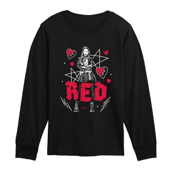 Descendants: Wicked Wonderland - Punk Red Long Sleeve Graphic T-Shirt