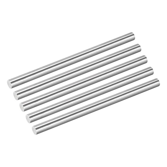 Uxcell 5Pack 304 Stainless Steel Rods, 6mm x 102mm Metal Solid Shaft Round Rod Lathe Bar Stock for Model Plane Cars Ship DIY Craft Metal Working