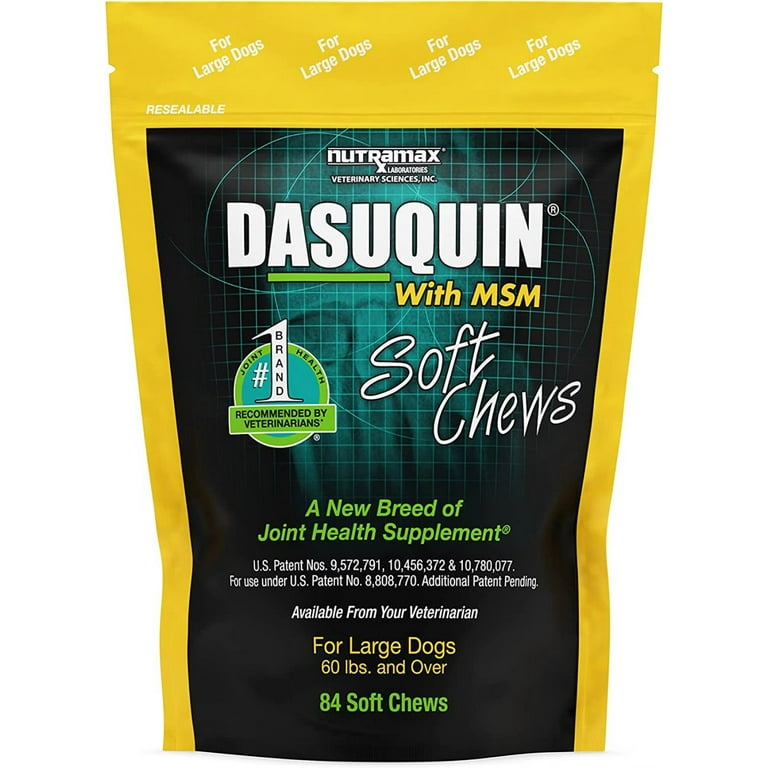 Dasuquin Glucosamine Chondroitin Supplement Joint Support for Large Dogs 84ct MSM Soft Chews Canine Care Walmart